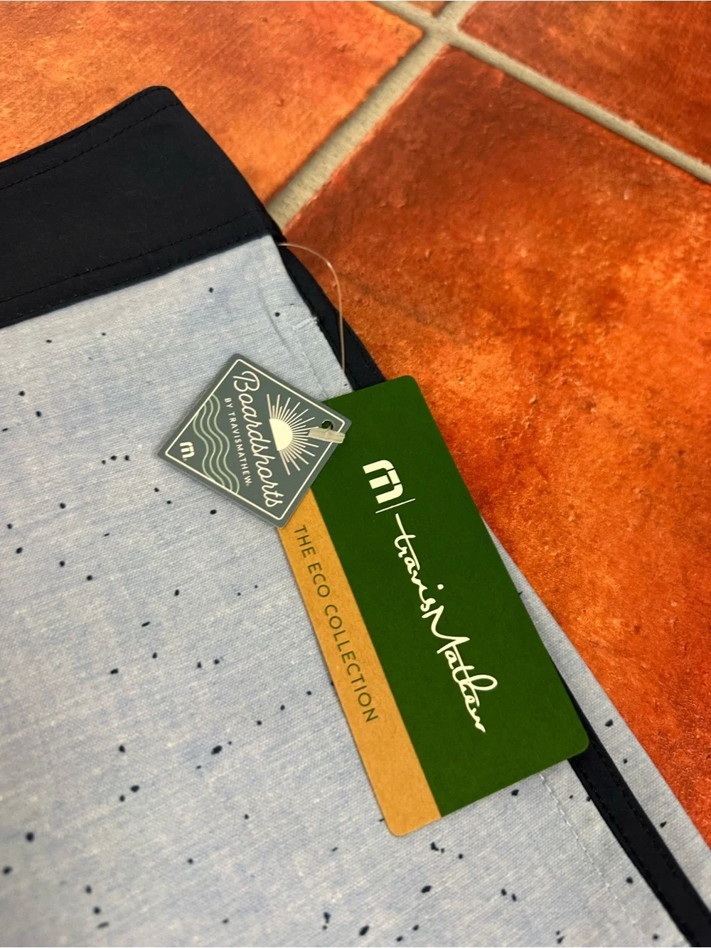 Travis Mathew Light Blue Boardshorts with Navy Trim